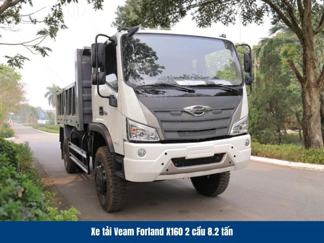 Xe ben Veam Forland X160 trang bị th&ugrave;ng ben k&iacute;ch thước 3.960 &times; 2.215 &times; 760 mm