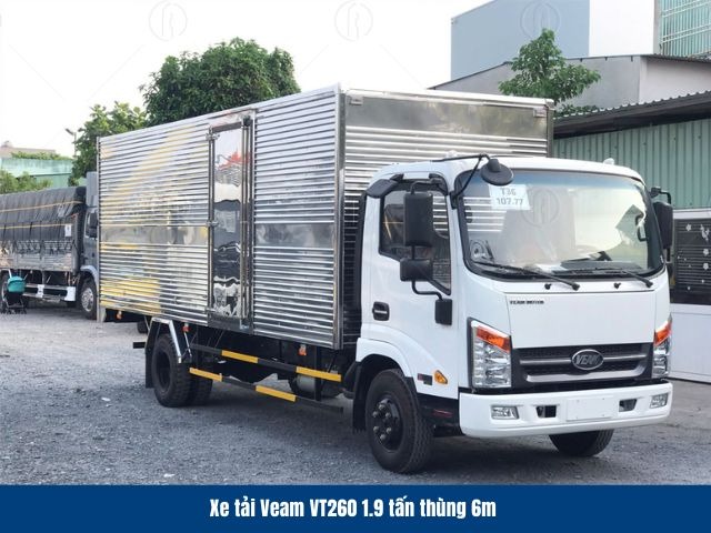 Xe tải Veam VT260 1.9 tấn th&ugrave;ng 6m đ&aacute;p ứng nhu cầu vận chuyển