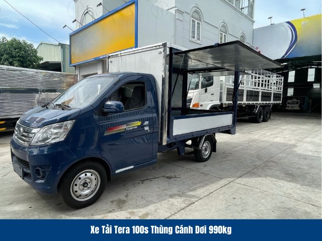 Xe tải Tera 100s thùng cánh dơi có khung gầm từ thép hợp kim bền bỉ Xe tải Tera 100s thùng cánh dơi có khung gầm từ thép hợp kim bền bỉ