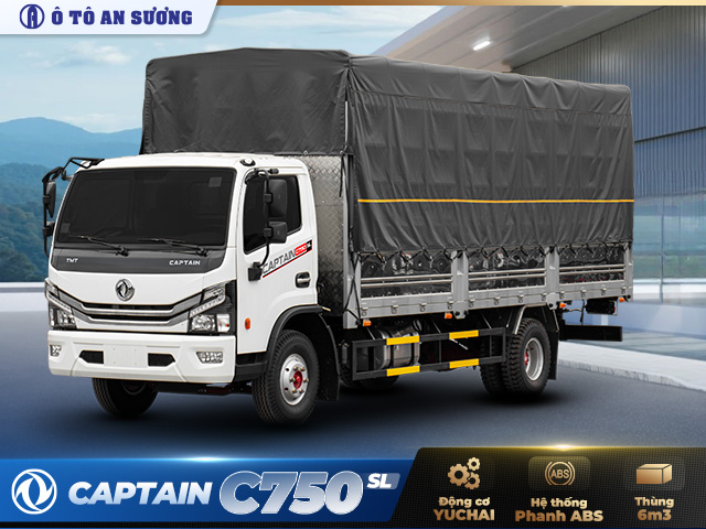 Xe tải TMT Captain C750SL th&ugrave;ng d&agrave;i động cơ Yuchai Gen 4
