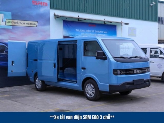Xe van điện SRM E80 3 chỗ sử dụng hệ thống đ&egrave;n halogen hiện đại