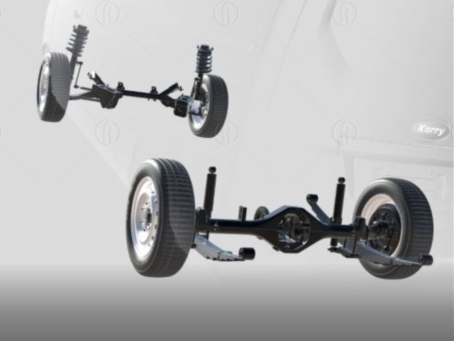 Dầm gia cường, nhíp lá thép 6 lá ở phía sau tạo sự ổn định cho xe Dầm gia cường, nhíp lá thép 6 lá ở phía sau tạo sự ổn định cho xe