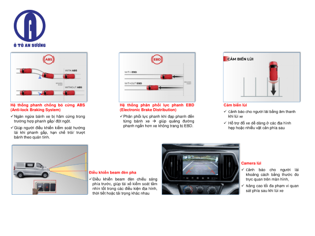 Xe Tera V8 2 chỗ được trang bị hệ thống phanh an toàn giúp giảm thiểu rủi ro vận hành