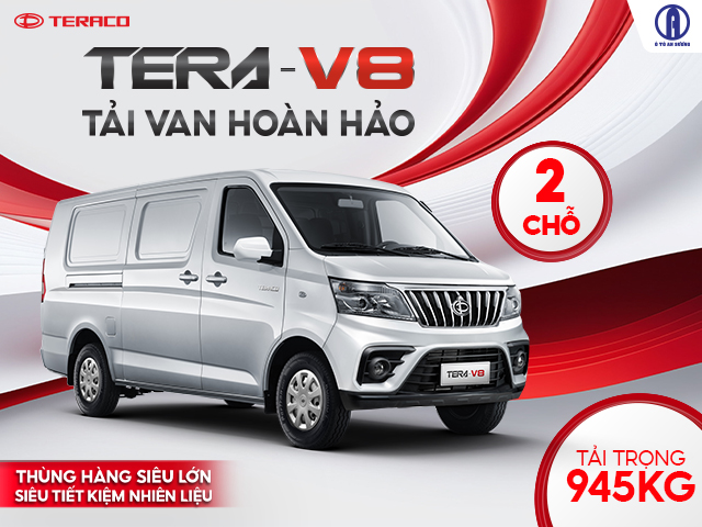 Giới thiệu chi tiết xe tải van Tera V8 2 chỗ ngồi mới