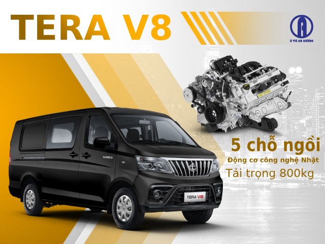 Xe tải van Tera V8 5 chỗ 800kg ra vào thành phố 24h