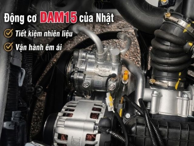 Xe van Veam V3 2 chỗ sử dụng động cơ xăng DAM15R dung t&iacute;ch 1.5L mạnh mẽ