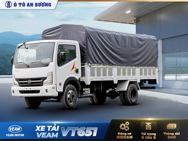 Xe tải Veam Vt651 thùng dài 5m1 động cơ Nissan bền bỉ